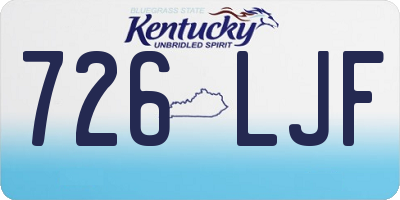 KY license plate 726LJF