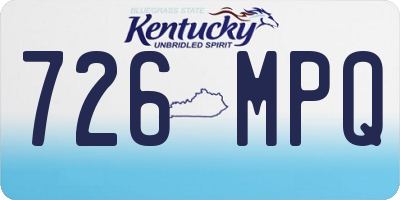 KY license plate 726MPQ