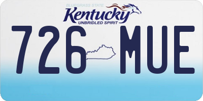KY license plate 726MUE