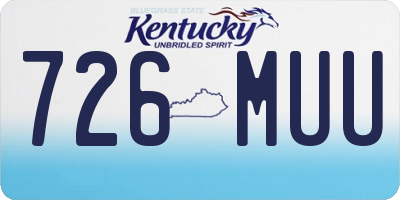 KY license plate 726MUU