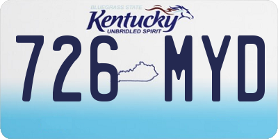 KY license plate 726MYD