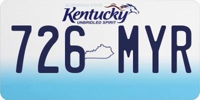 KY license plate 726MYR