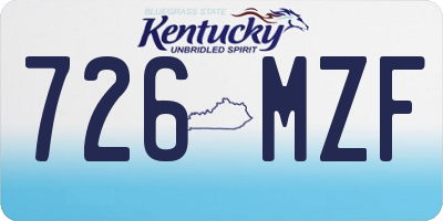 KY license plate 726MZF