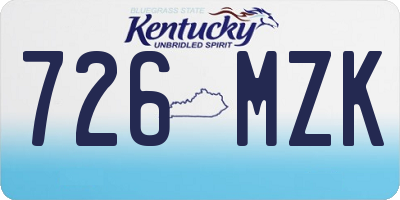 KY license plate 726MZK