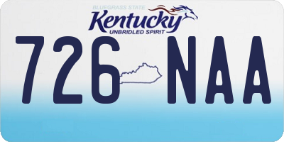 KY license plate 726NAA