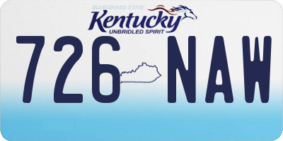 KY license plate 726NAW
