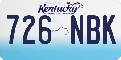 KY license plate 726NBK
