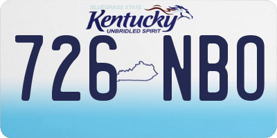 KY license plate 726NBO
