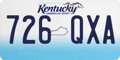 KY license plate 726QXA