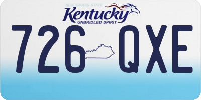 KY license plate 726QXE
