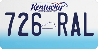 KY license plate 726RAL