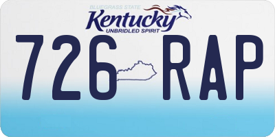 KY license plate 726RAP