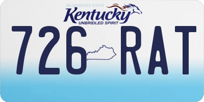 KY license plate 726RAT