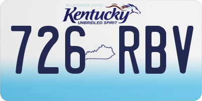 KY license plate 726RBV