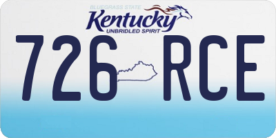 KY license plate 726RCE