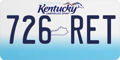 KY license plate 726RET