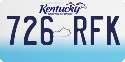 KY license plate 726RFK