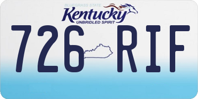 KY license plate 726RIF