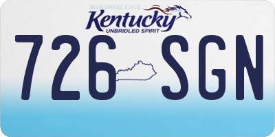 KY license plate 726SGN