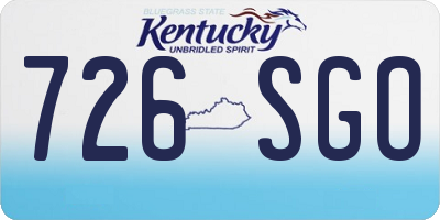 KY license plate 726SGO