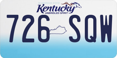 KY license plate 726SQW