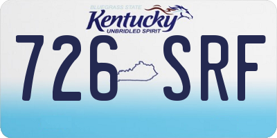 KY license plate 726SRF