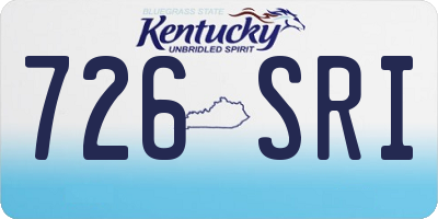 KY license plate 726SRI