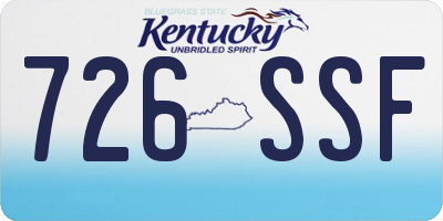 KY license plate 726SSF