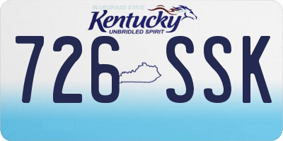 KY license plate 726SSK