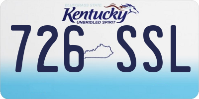 KY license plate 726SSL