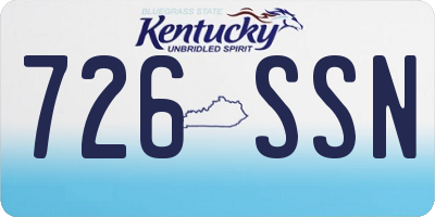 KY license plate 726SSN