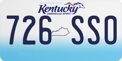 KY license plate 726SSO
