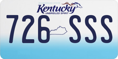KY license plate 726SSS