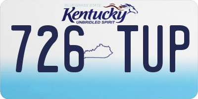 KY license plate 726TUP