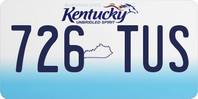 KY license plate 726TUS