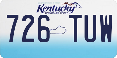 KY license plate 726TUW