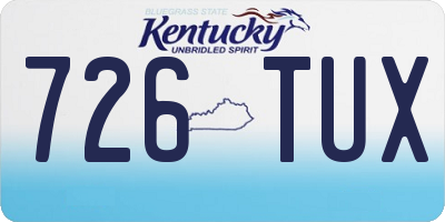 KY license plate 726TUX