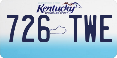KY license plate 726TWE