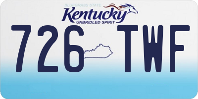 KY license plate 726TWF