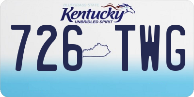 KY license plate 726TWG