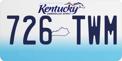 KY license plate 726TWM