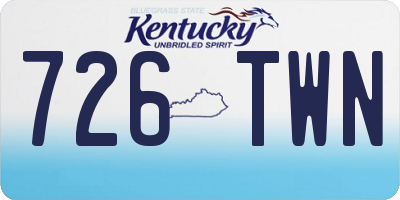 KY license plate 726TWN