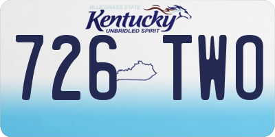 KY license plate 726TWO