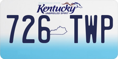 KY license plate 726TWP