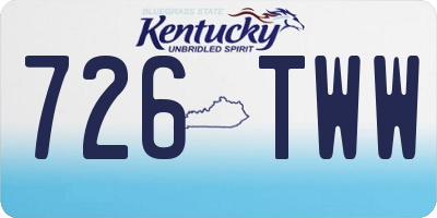KY license plate 726TWW