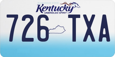 KY license plate 726TXA