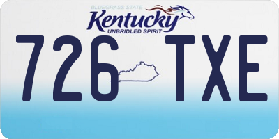 KY license plate 726TXE