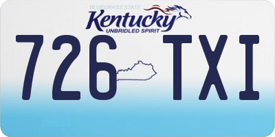KY license plate 726TXI