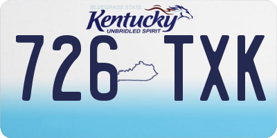 KY license plate 726TXK