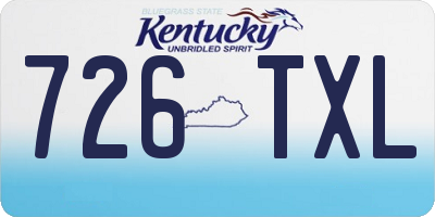 KY license plate 726TXL